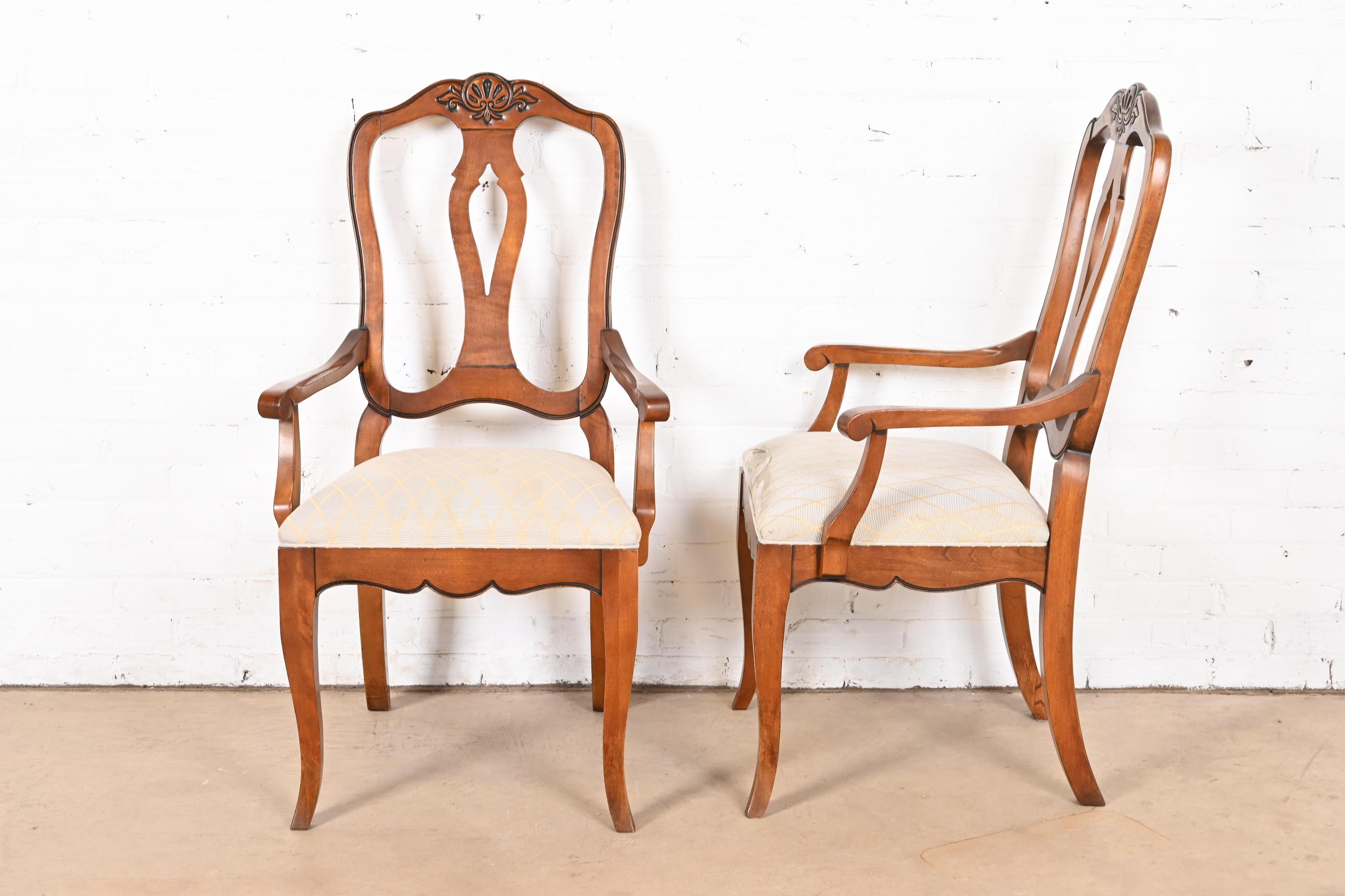 French Provincial Carved Maple Dining Chairs, Set of Six 3