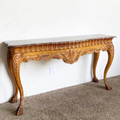 Konsolentisch mit geschnitzter Marmorplatte im französischen Provinzial-Stil von Century Furniture