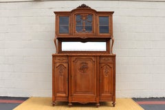 French Provincial Carved Oak Buffet/Hutch
