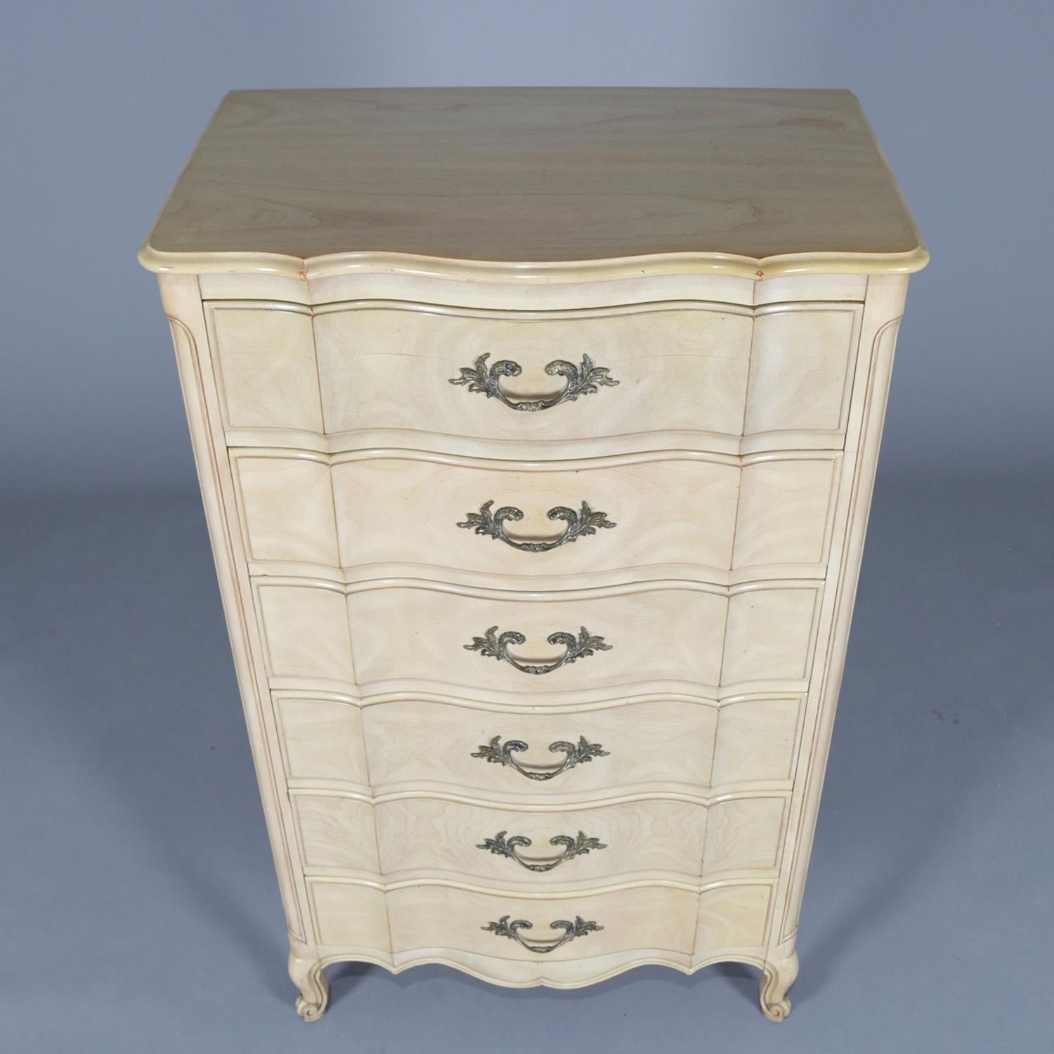 French Provincial Carved & Painted High Chest by John Widdicomb, 20th Century 2