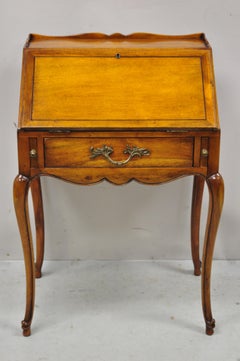French Provincial Cherry Wood Fall Front Small Secretary Desk Theodore Alexander