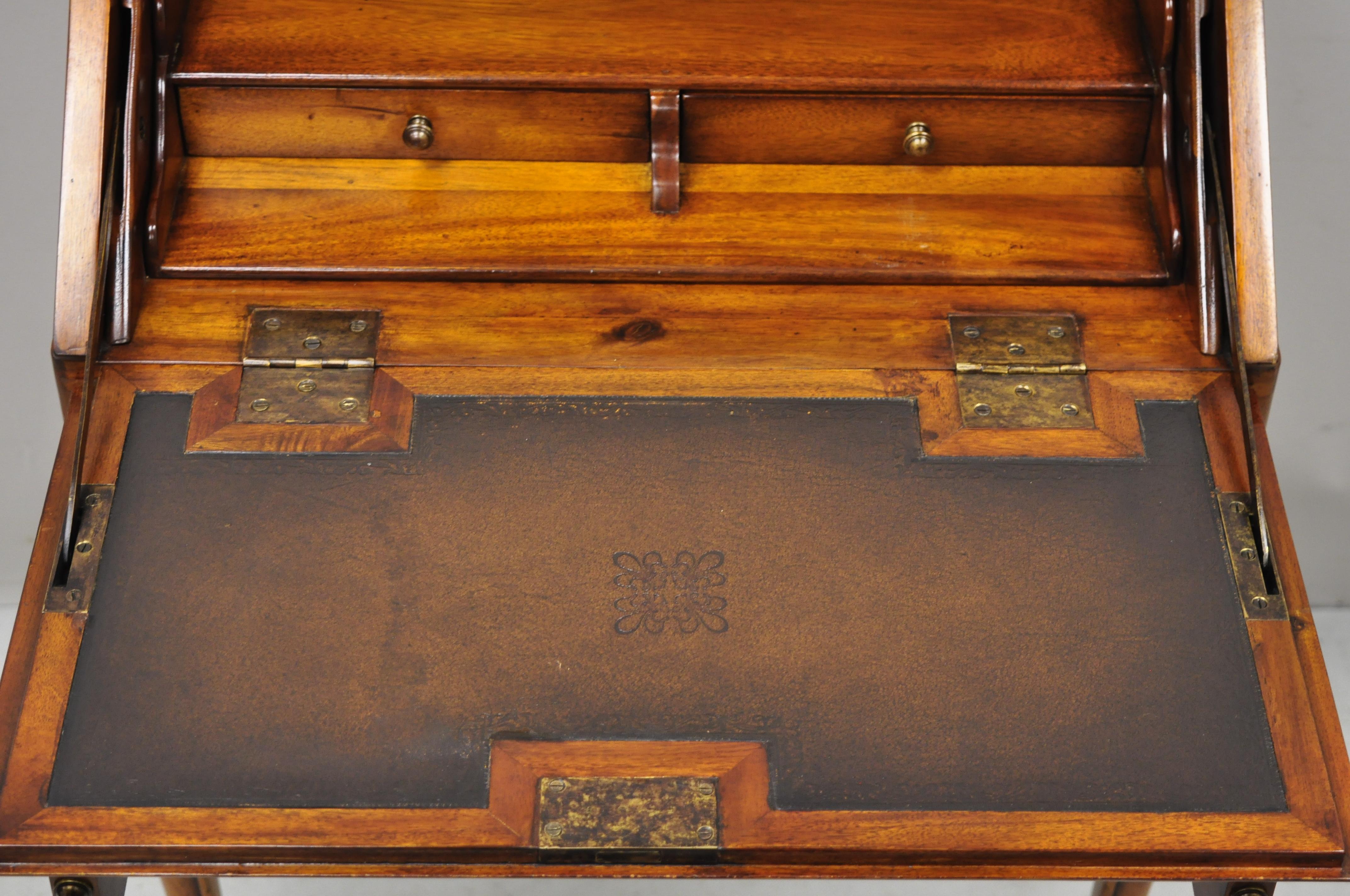 North American French Provincial Cherry Wood Fall Front Small Secretary Desk Theodore Alexander