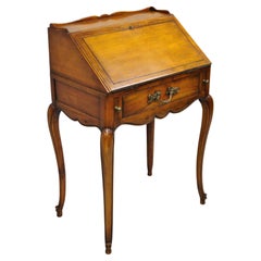 French Provincial Cherry Wood Fall Front Small Secretary Desk Theodore Alexander
