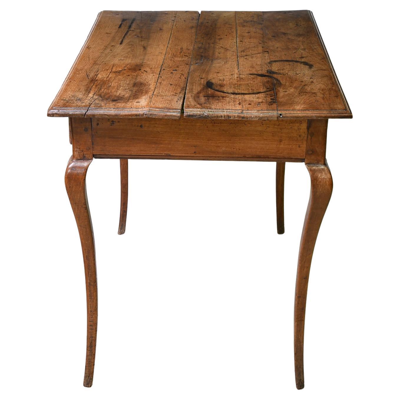 Hand-Crafted French Provincial Cherry Writing Table or Bedside Table with Drawer, circa 1800 For Sale