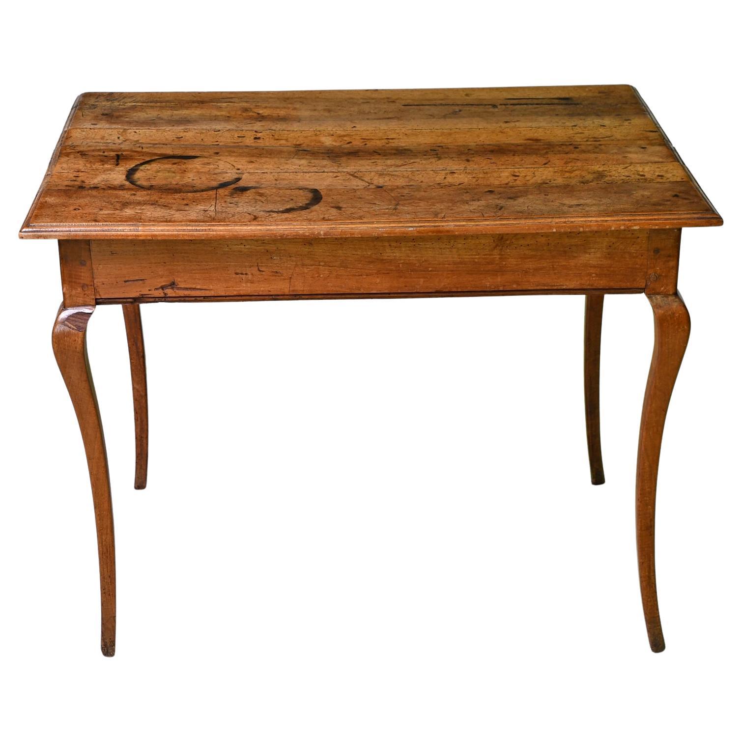 19th Century French Provincial Cherry Writing Table or Bedside Table with Drawer, circa 1800 For Sale