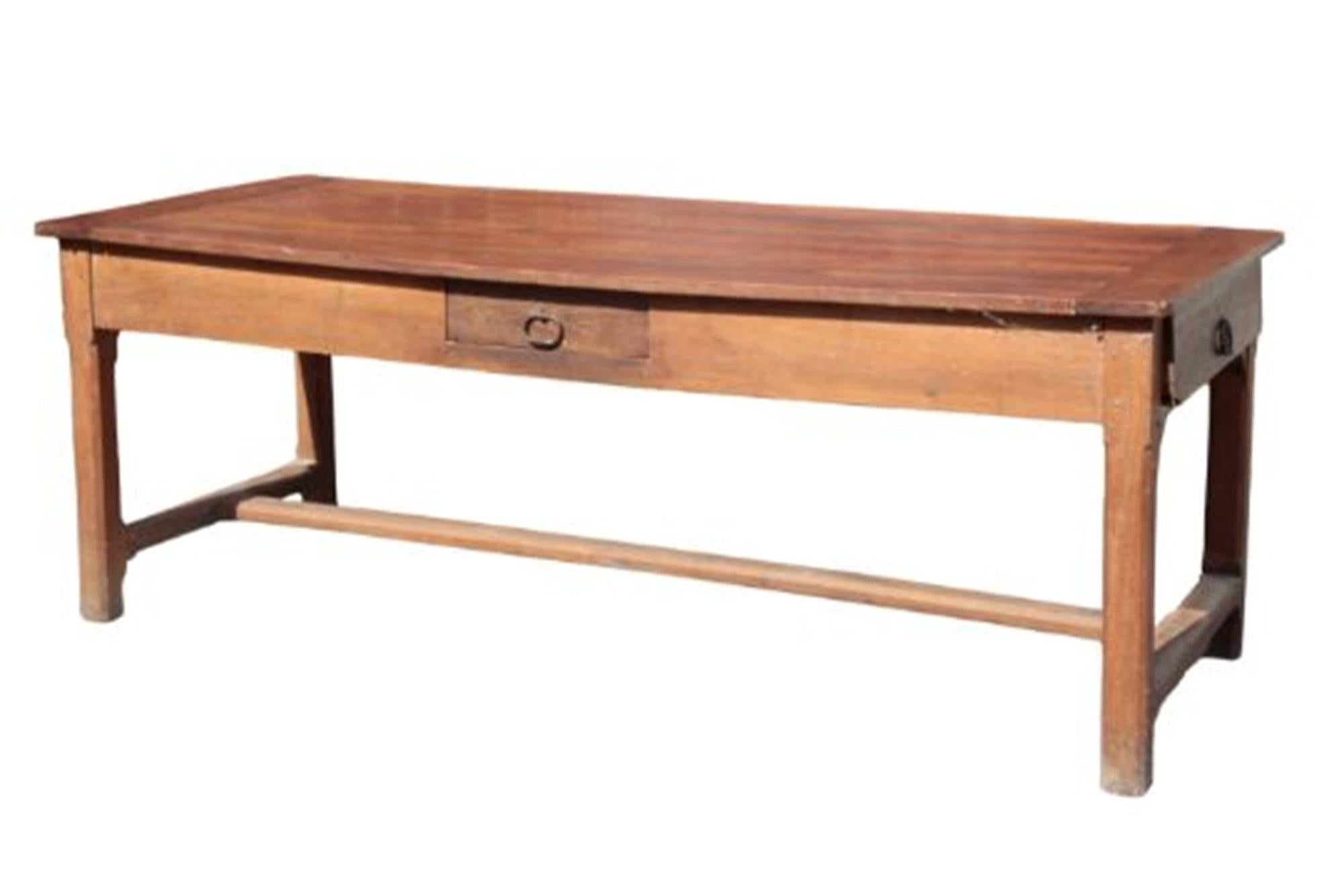 French Provincial Cherrywood Farmhouse Table For Sale 4