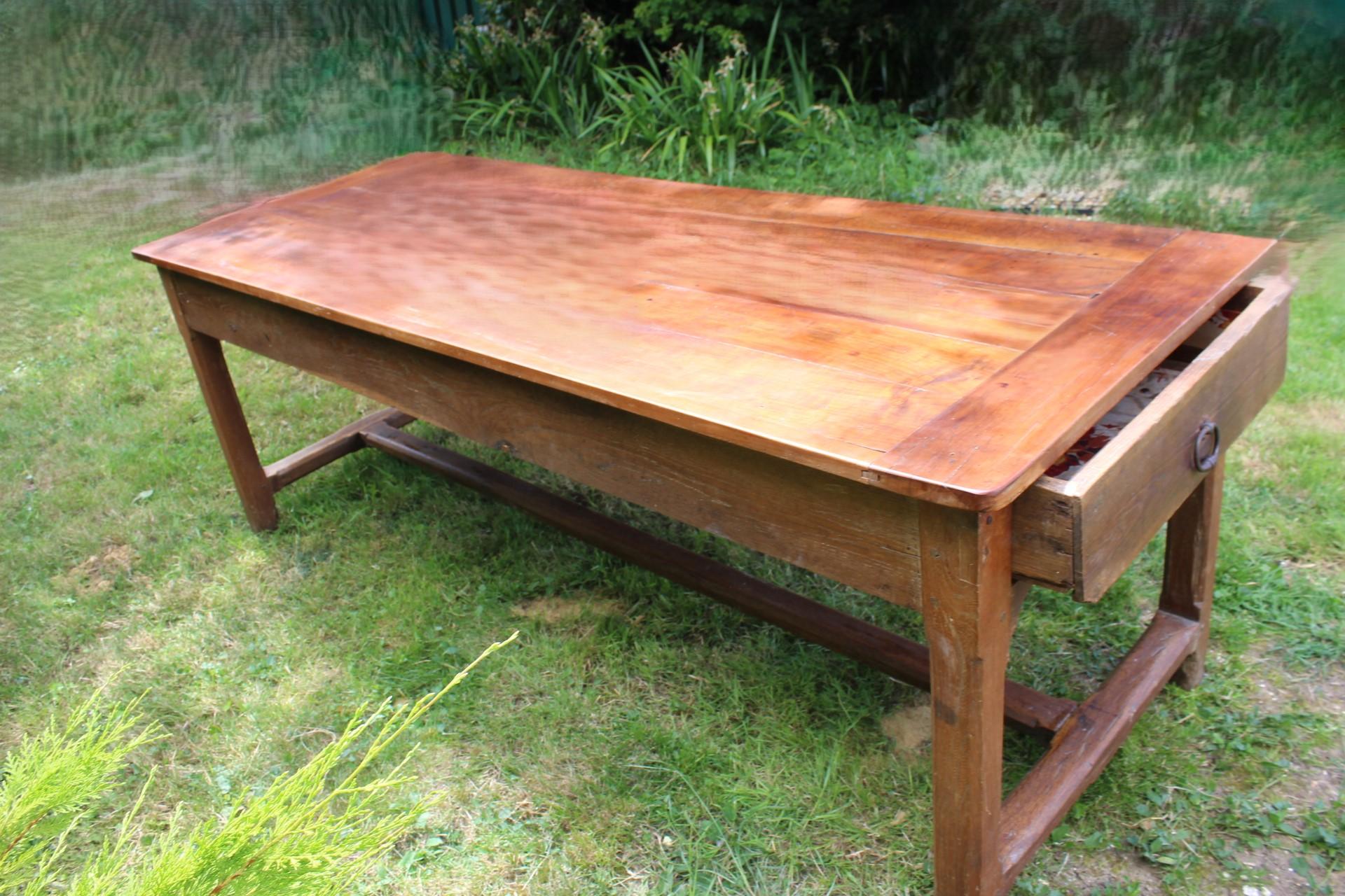 French Provincial Cherrywood Farmhouse Table For Sale 5