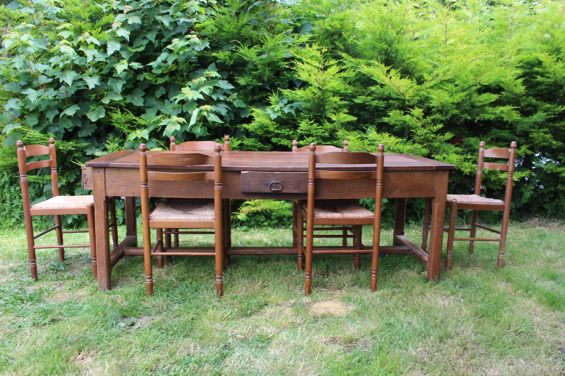 French Provincial Cherrywood Farmhouse Table For Sale 6