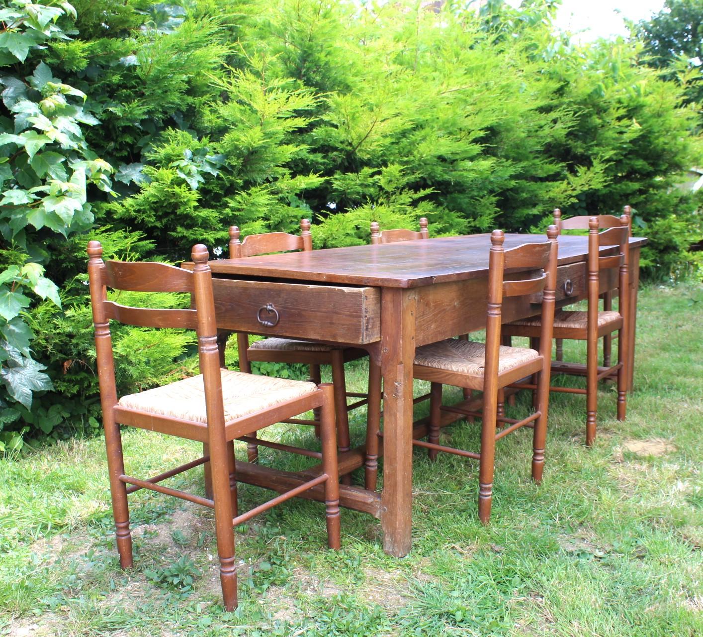 French Provincial Cherrywood Farmhouse Table For Sale 11
