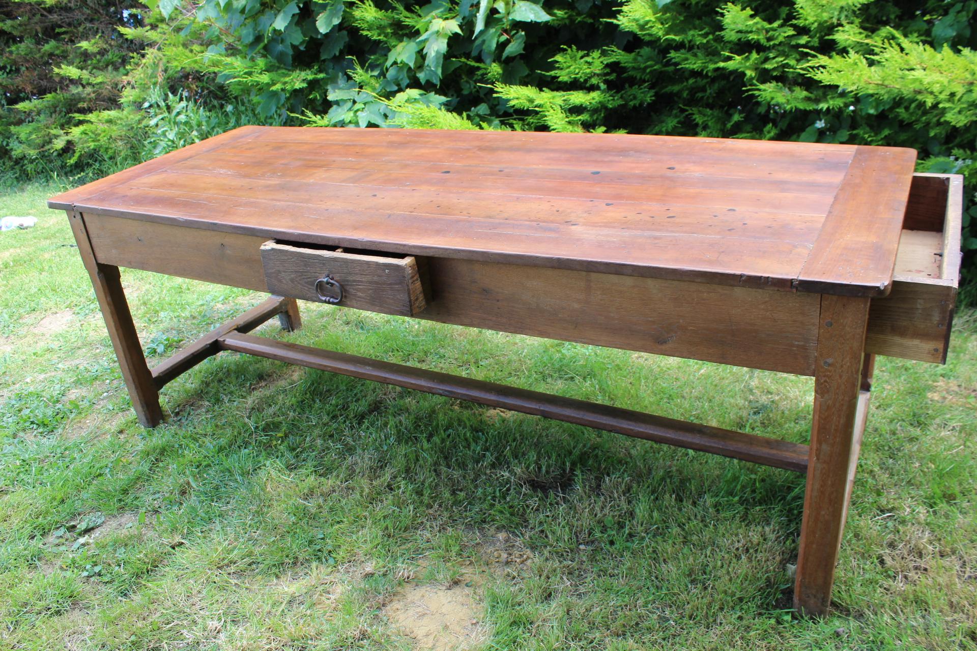 French Provincial Cherrywood Farmhouse Table For Sale 12
