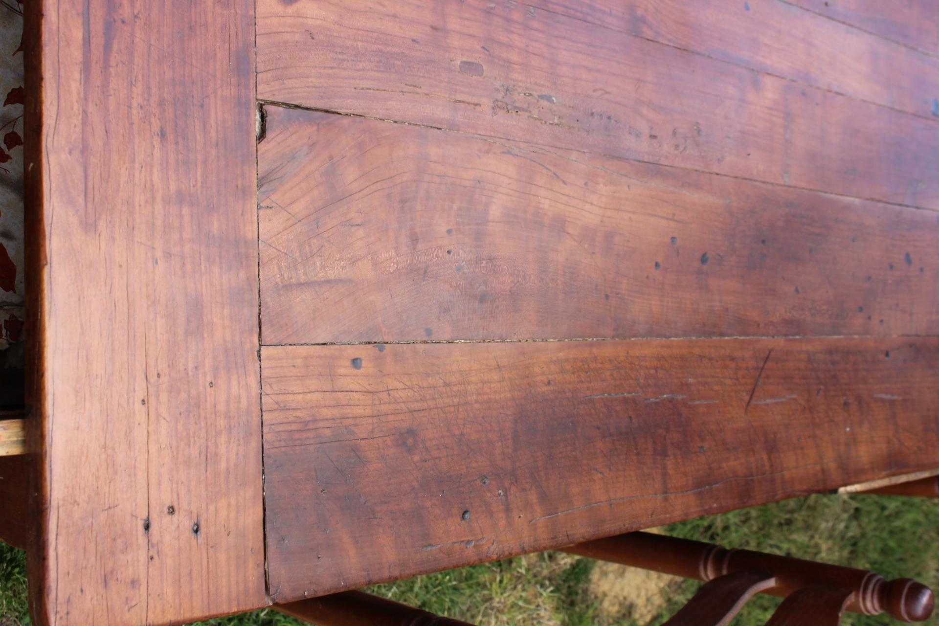 Country French Provincial Cherrywood Farmhouse Table For Sale
