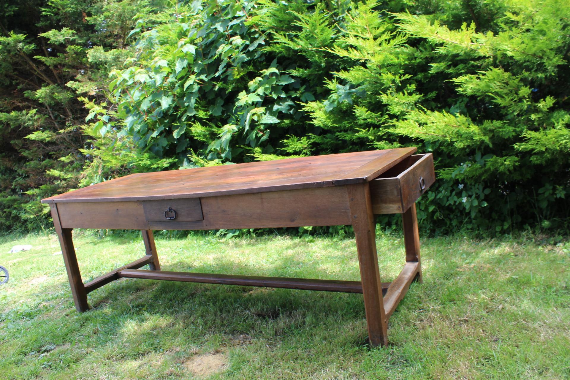 French Provincial Cherrywood Farmhouse Table For Sale 1