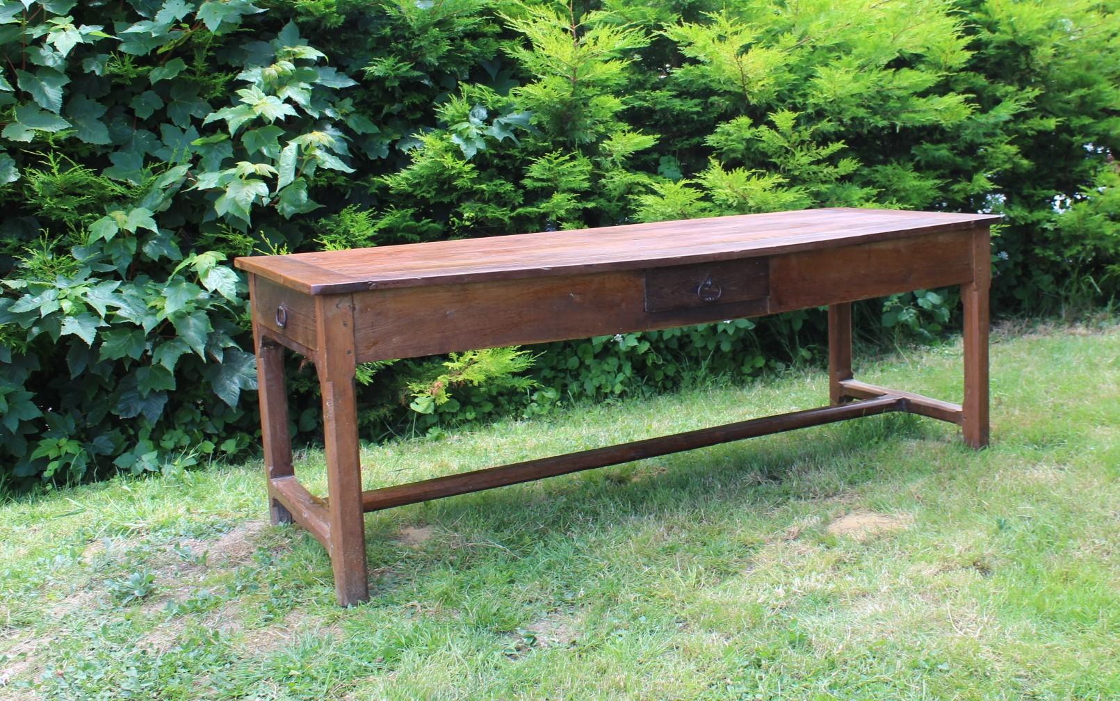 French Provincial Cherrywood Farmhouse Table For Sale 2