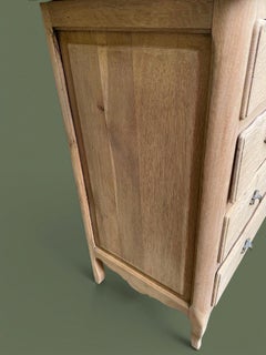 French Provincial Chest of Drawers, Bleached Oak, Louis XV Style, 1950s