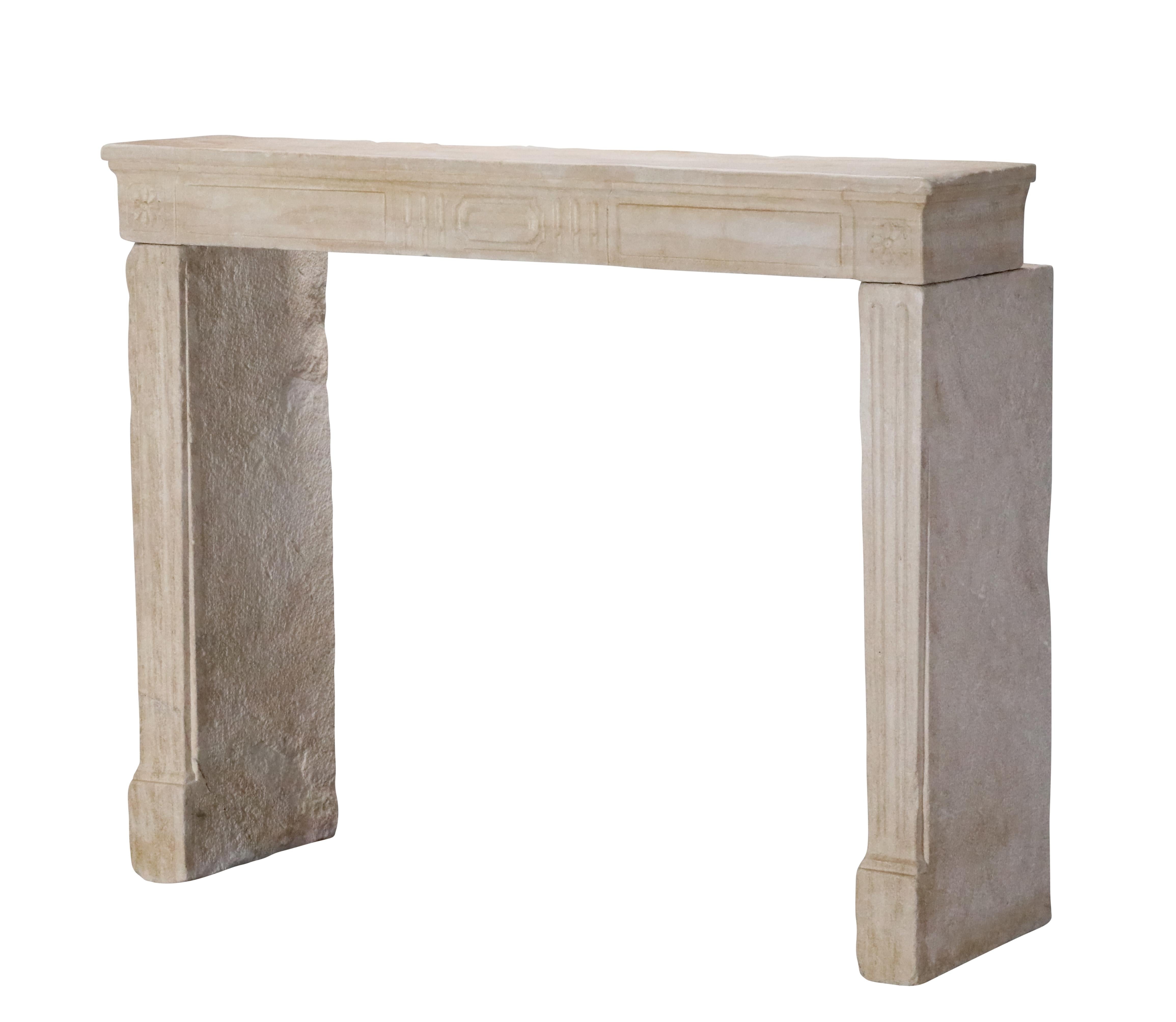French Provincial Chic Limestone Fireplace 8