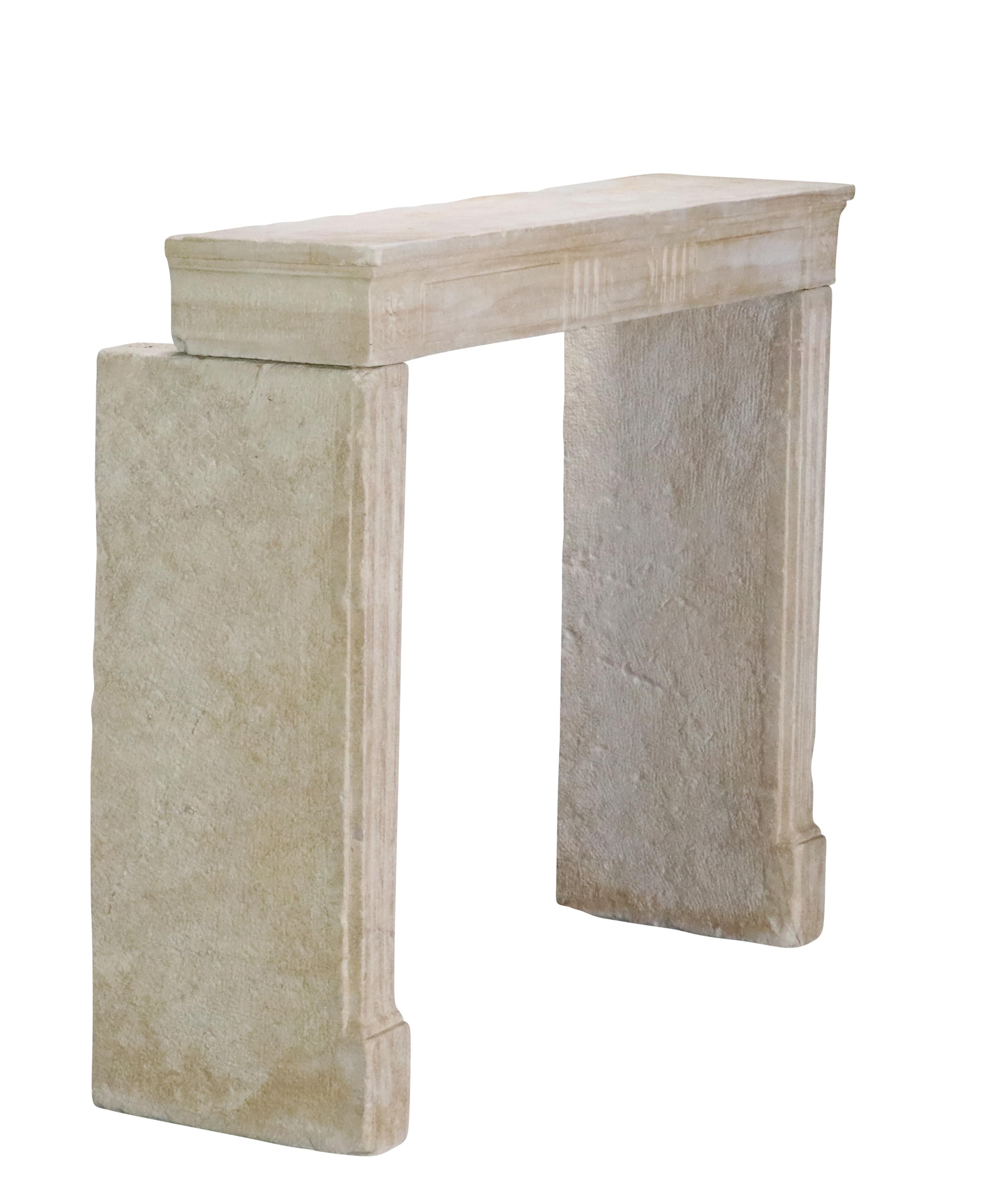 French Provincial Chic Limestone Fireplace 9