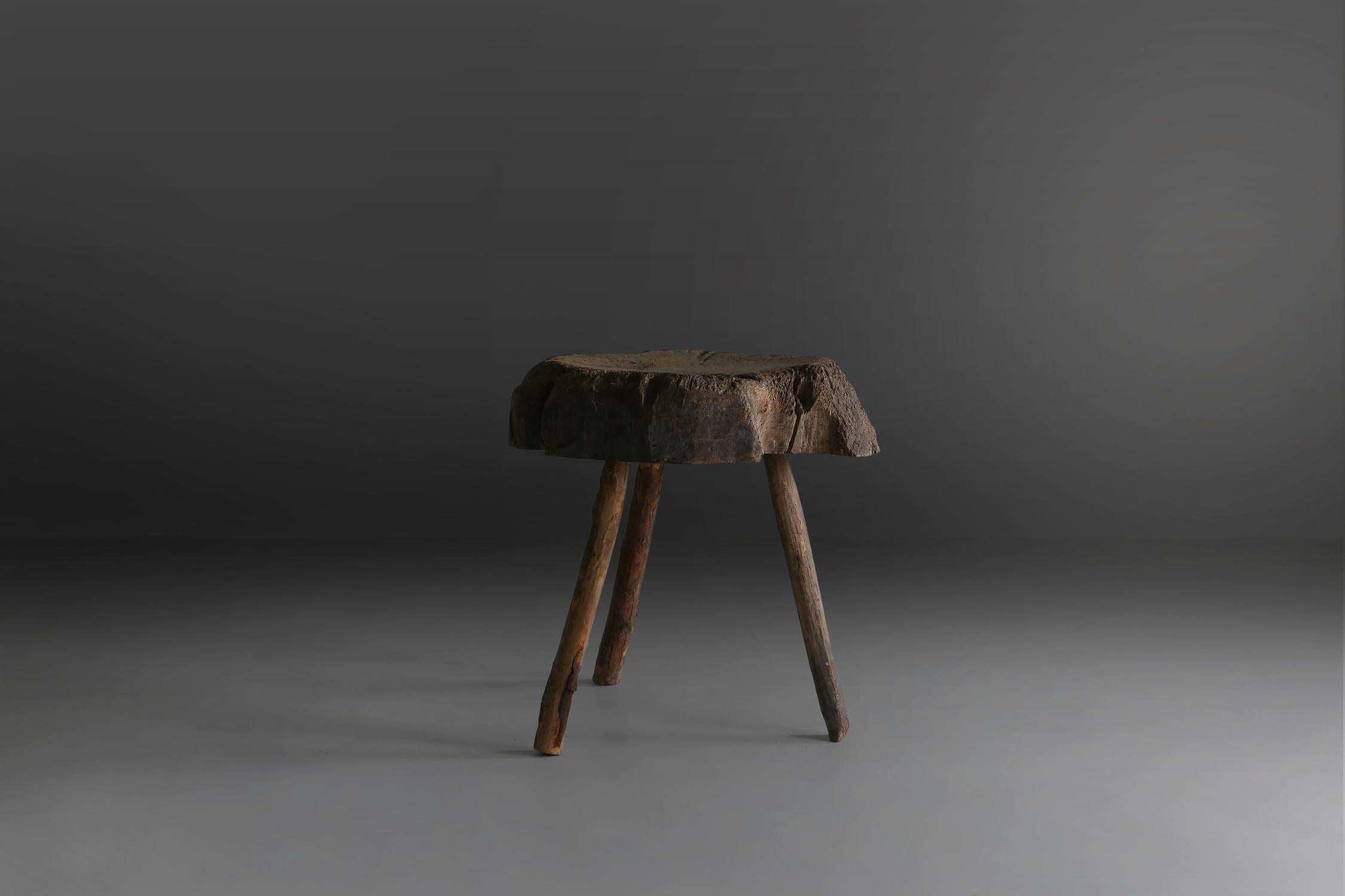Rustic French Provincial Chopping Block Table, circa 1850