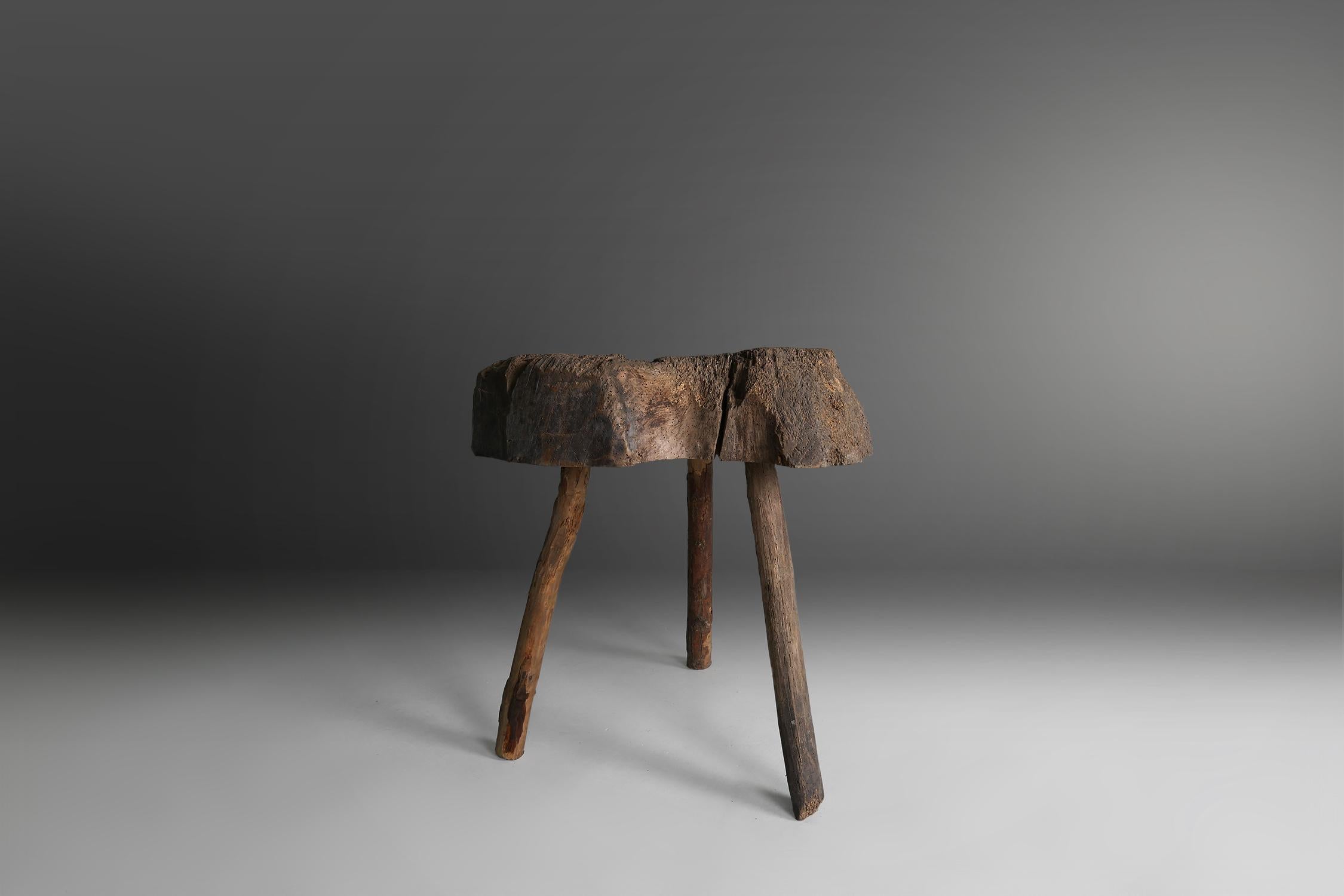 French Provincial Chopping Block Table, circa 1850 1