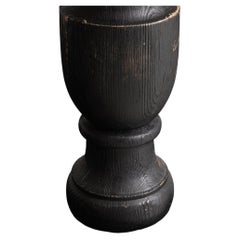 French Provincial Console Table, Black Wood, 20th Century Design