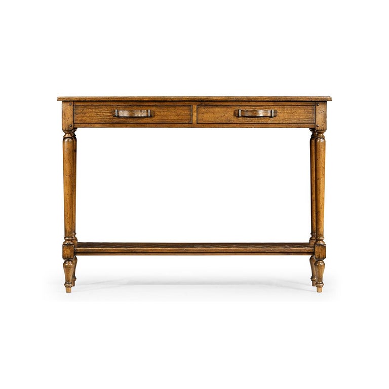French Provincial Console Table, Walnut Finish For Sale at 1stDibs
