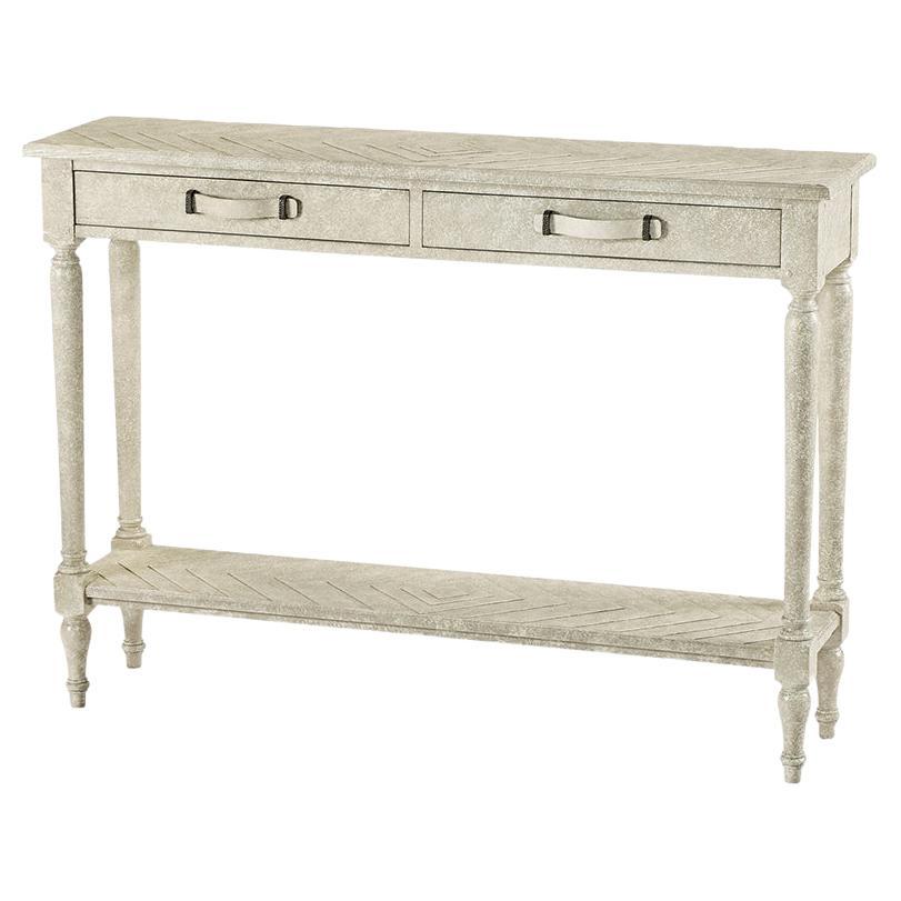 French Provincial Console Table, Whitewash