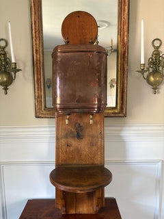 French Provincial Copper Lavabo Fountain on Oak Board, 19th Century