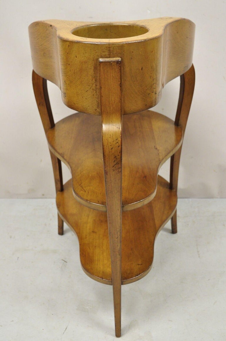 French Provincial Country Biedermeier Cherry Marble Side Table Ice