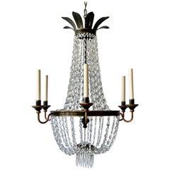 French Provincial Crystal Beaded Chandelier