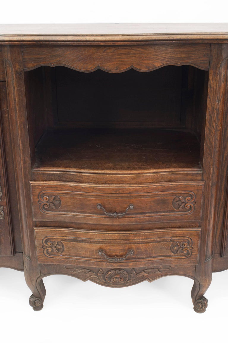 French Provincial Dark Stained Oak Sideboard / Credenza For Sale at 1stDibs