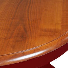Consola provincial francesa demi-lune de cerezo macizo,  Burdeos lacado