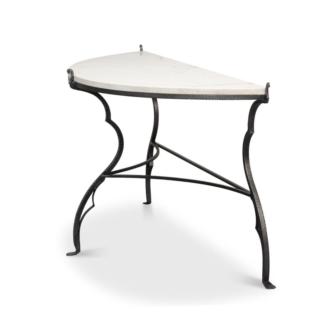 Asian French Provincial Demi Marble Top Console For Sale