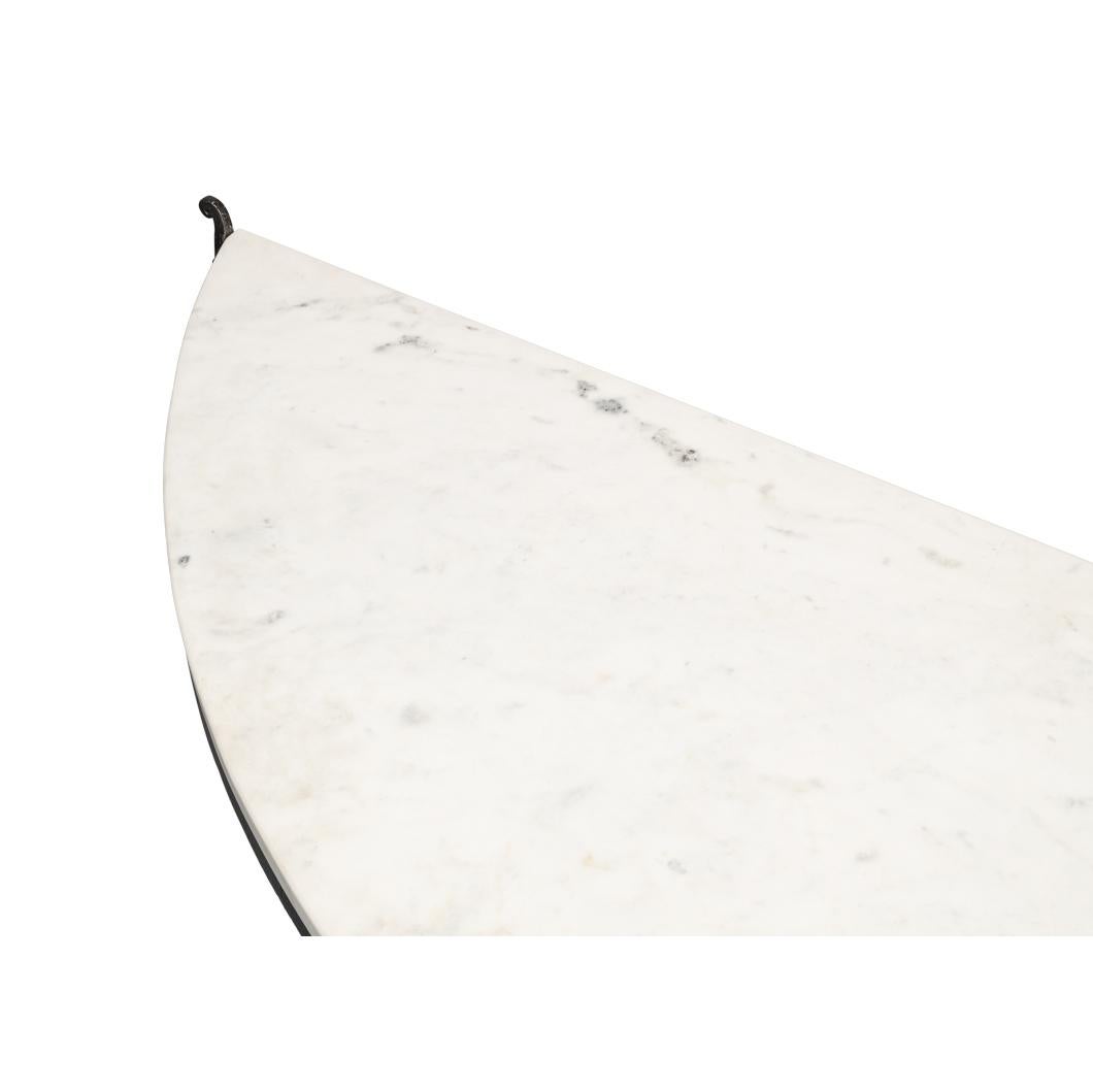 Contemporary French Provincial Demi Marble Top Console For Sale