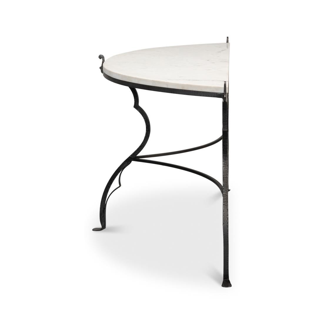 French Provincial Demi Marble Top Console For Sale 1
