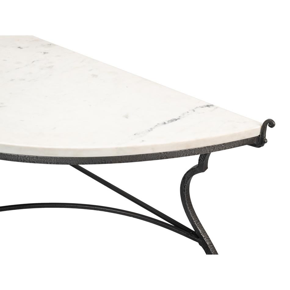 French Provincial Demi Marble Top Console For Sale 2