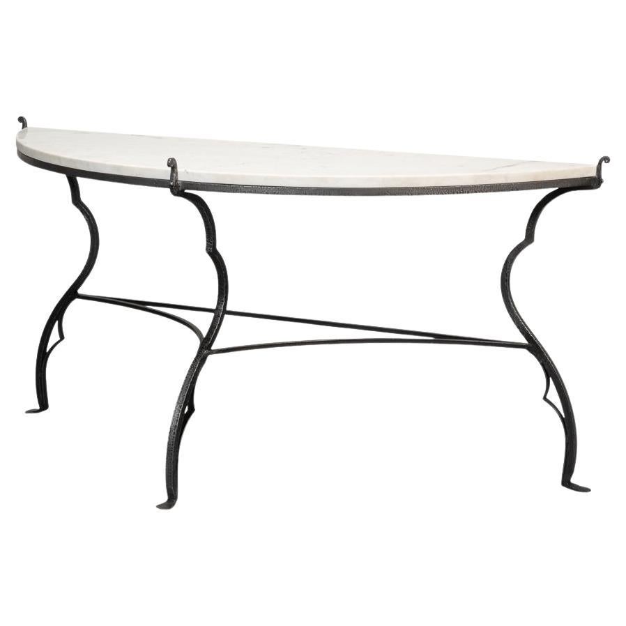 French Provincial Demi Marble Top Console