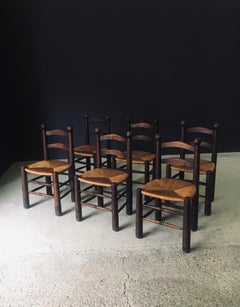 French Provincial Design Dining Chairs by Charles Dudouyt, France 1940's