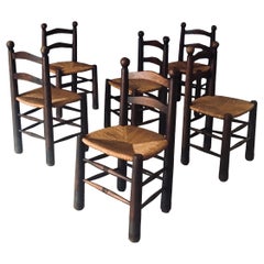 French Provincial Design Dining Chairs by Charles Dudouyt, France 1940's