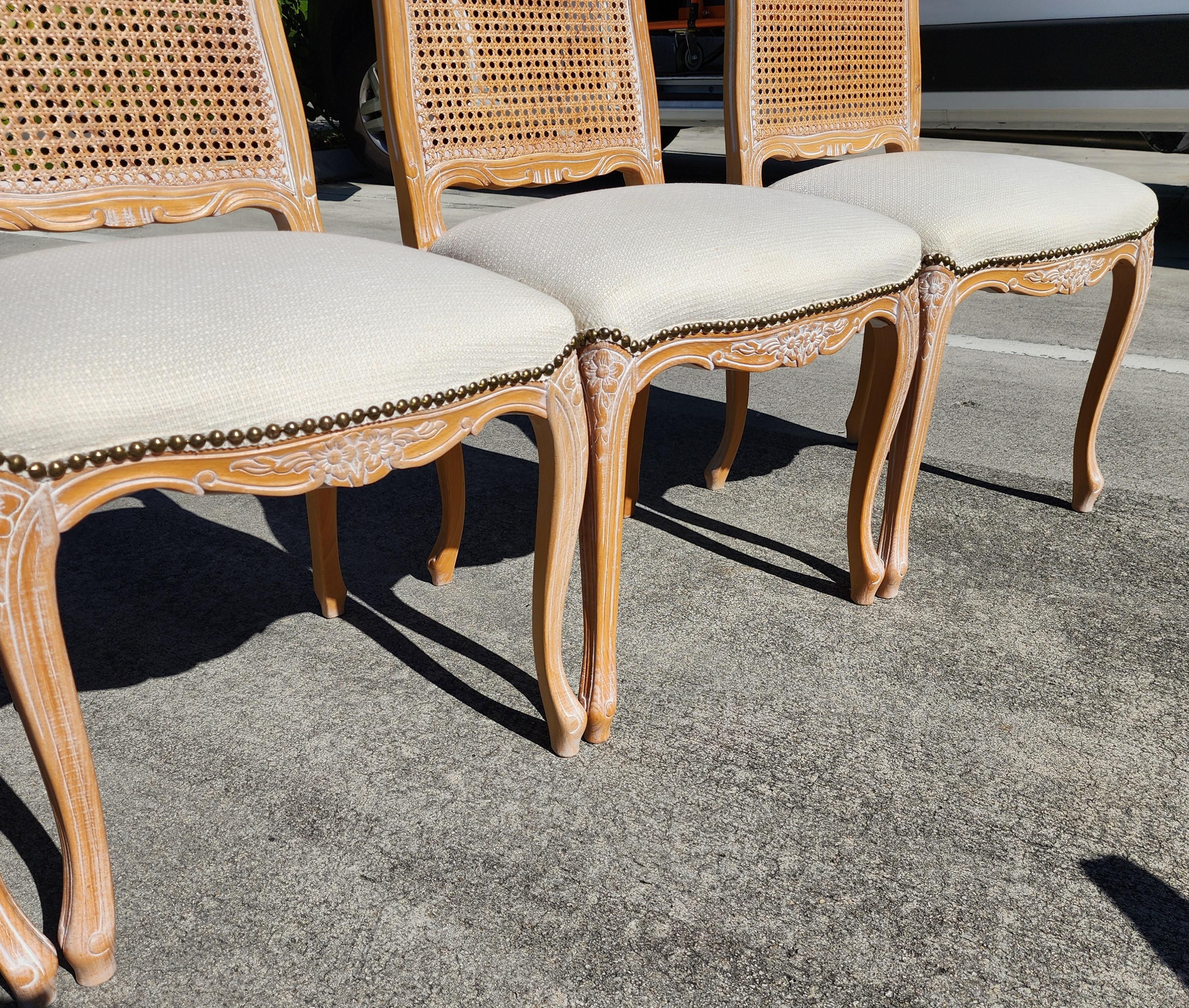 Sedie da pranzo provinciali francesi con canne Made in Italy, set da 4 in vendita 6