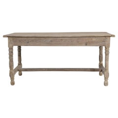 French Provincial Dining Table, Bleached Oak, 19th Century, France