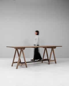 French Provincial Dining Table in Weathered Oak with A-Frame Legs
