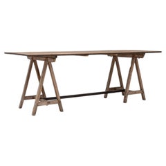 French Provincial Dining Table in Weathered Oak with A-Frame Legs