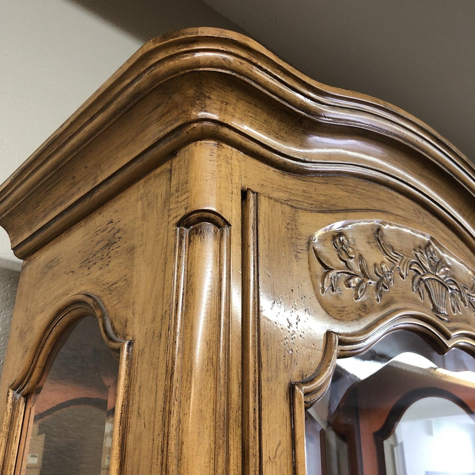 Contemporary French Provincial Display Curio Cabinet For Sale