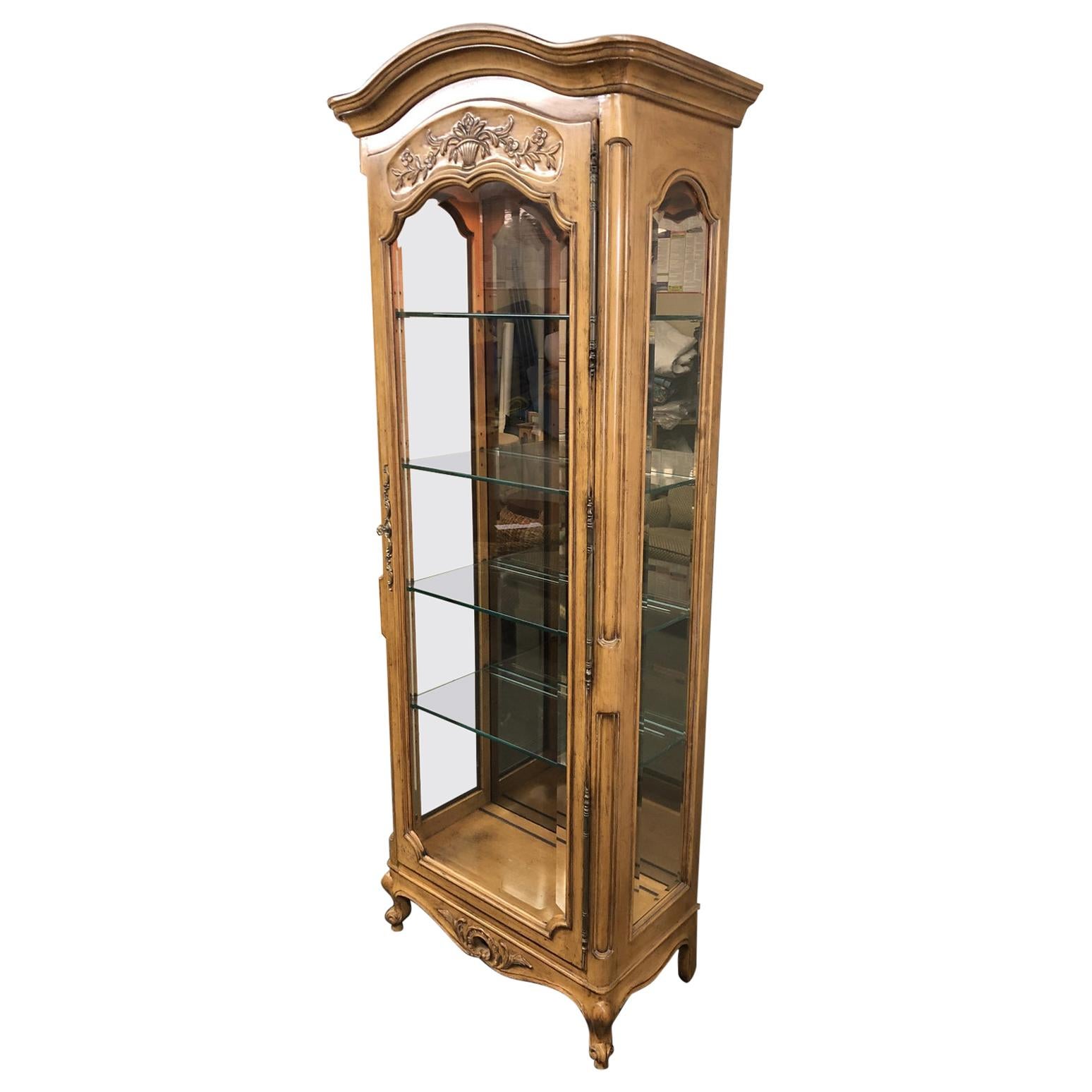 French Provincial Display Curio Cabinet For Sale