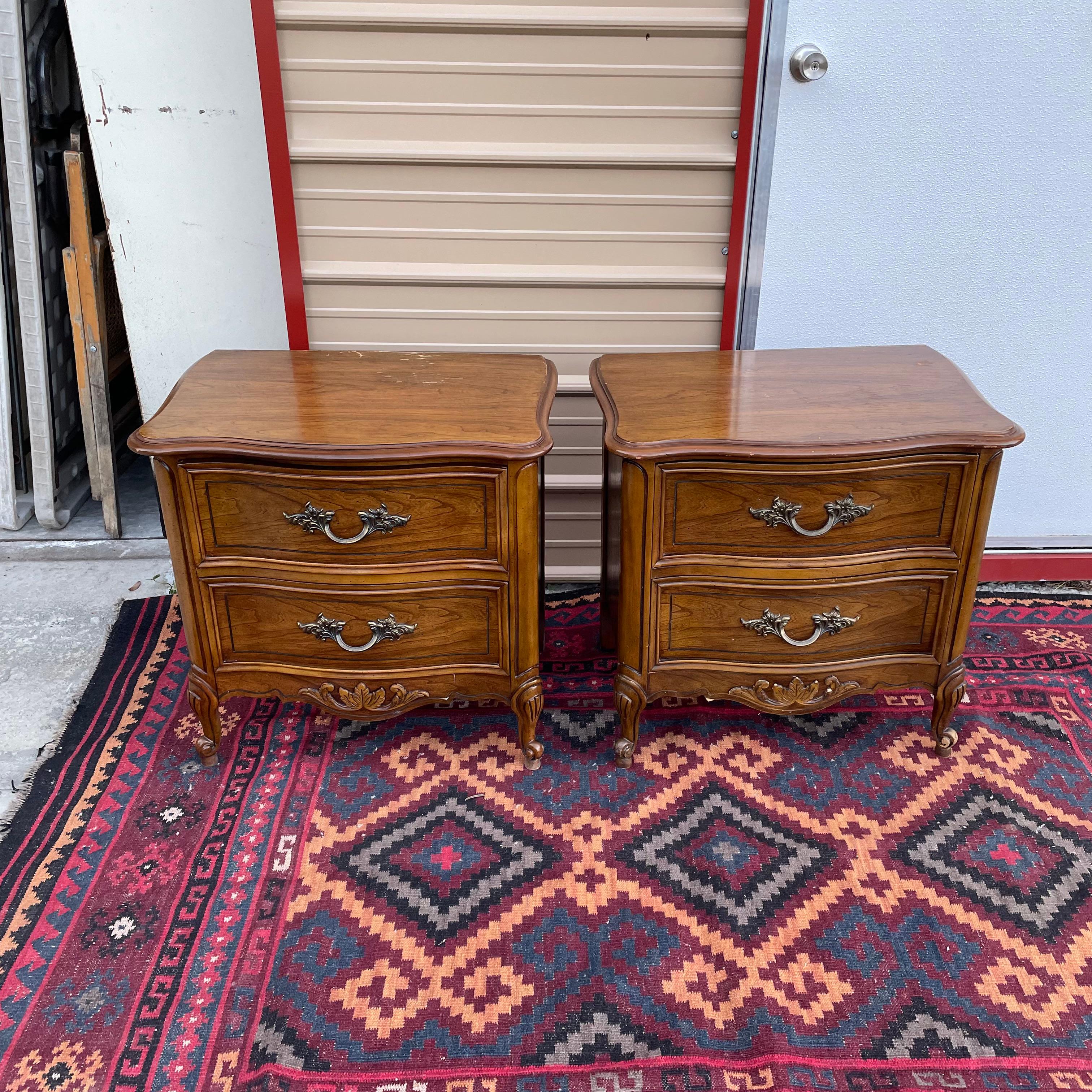 french provincial nightstand pair