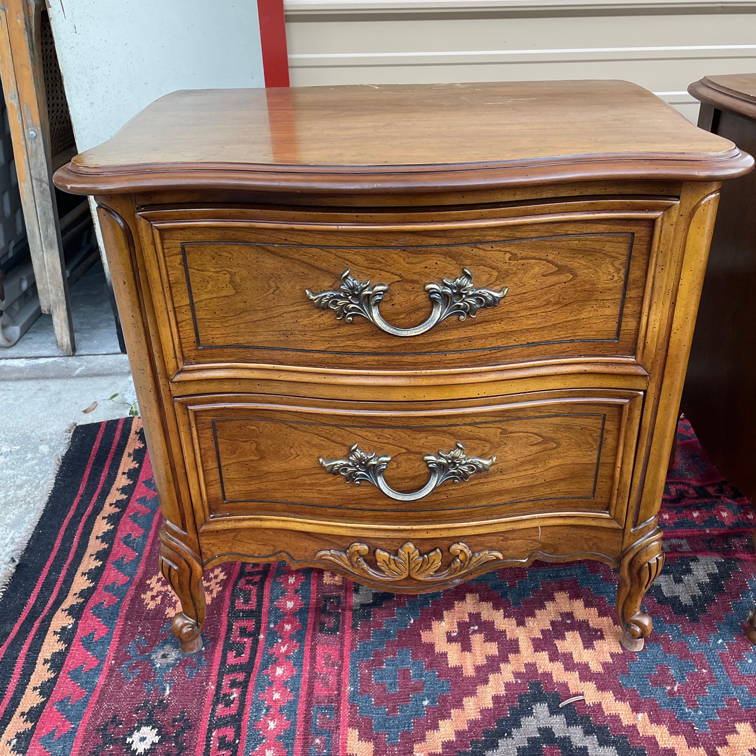 American French Provincial Dixie Nightstands, a Pair