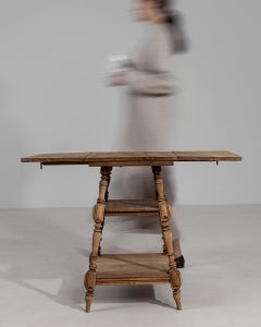 French Provincial Drop Leaf Table, Natural Oak, 19th Century, Antique