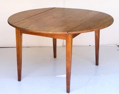 French Provincial Drop-Leaf Table of Cherrywood with Round Top