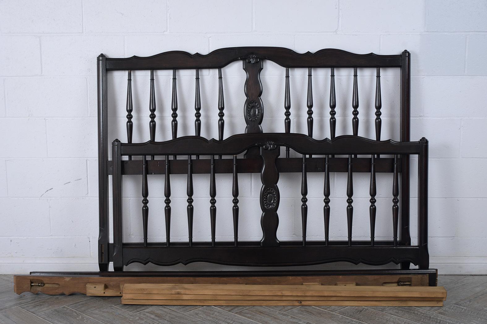 French Provincial Ebonized Full Size Bed 3