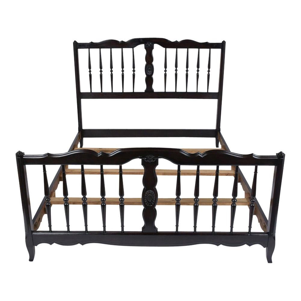 French Provincial Ebonized Full Size Bed