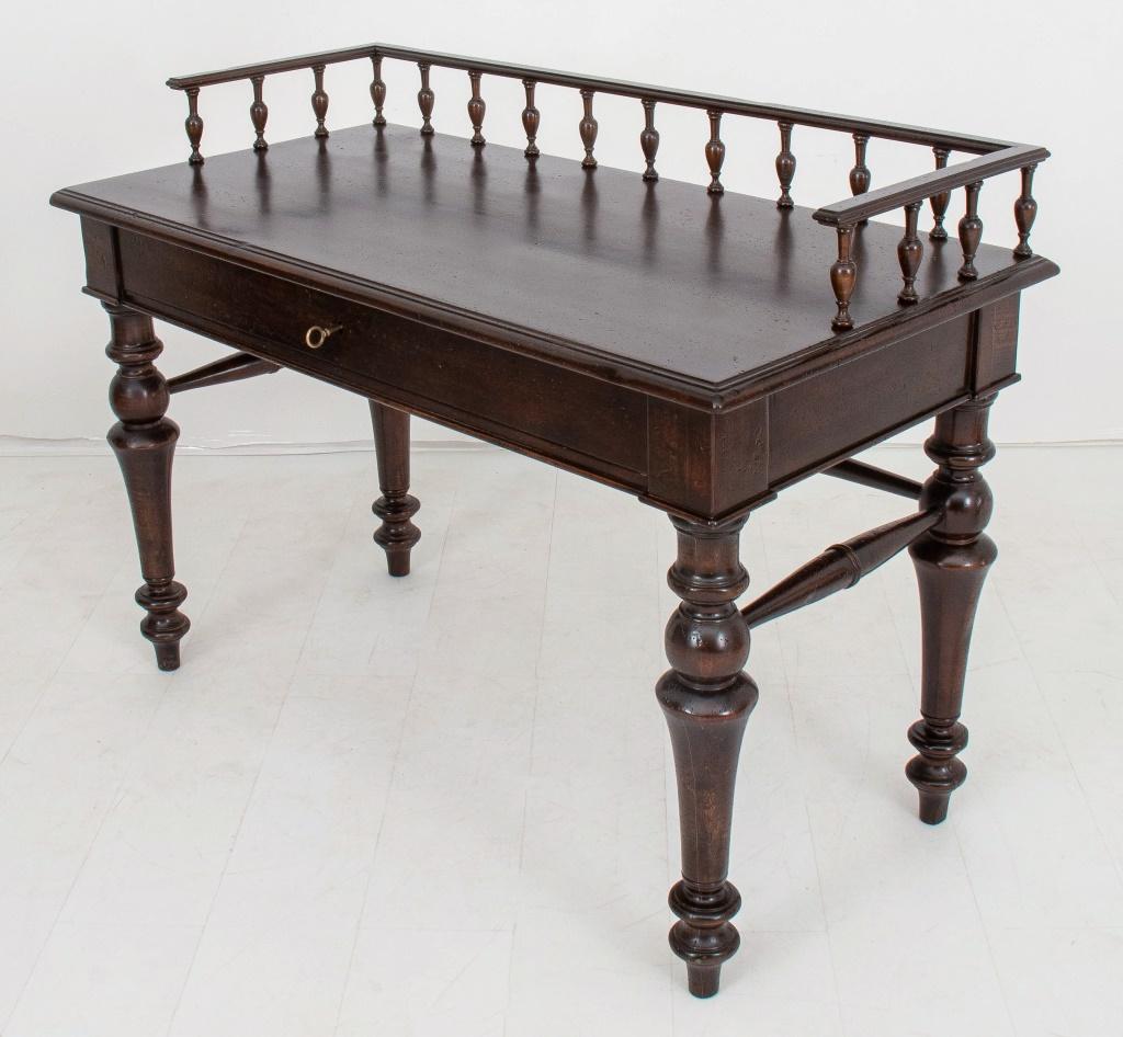 French Provincial Ebonized Gallery Desk, ca. 1900 In Good Condition In New York, NY